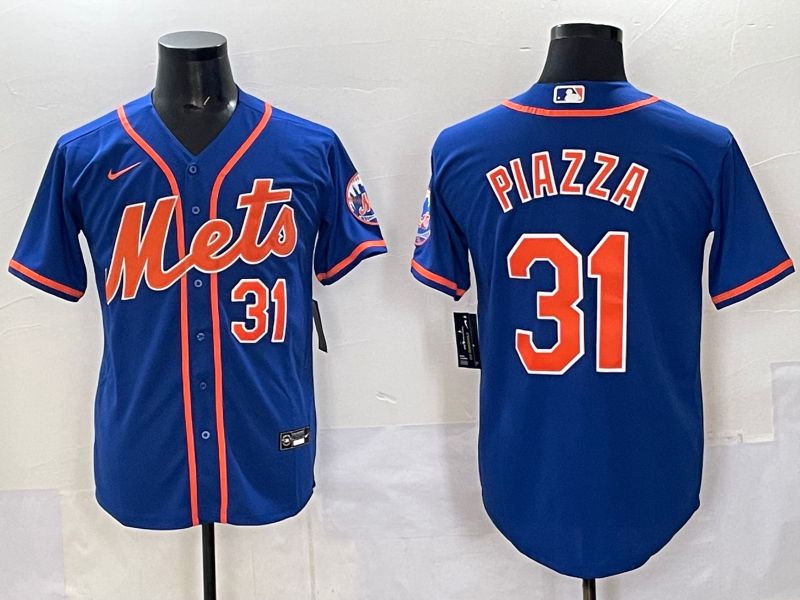 Men 2025 New York Mets #31 Piazza Blue Game Nike MLB Jersey style 01->new york mets->MLB Jersey
